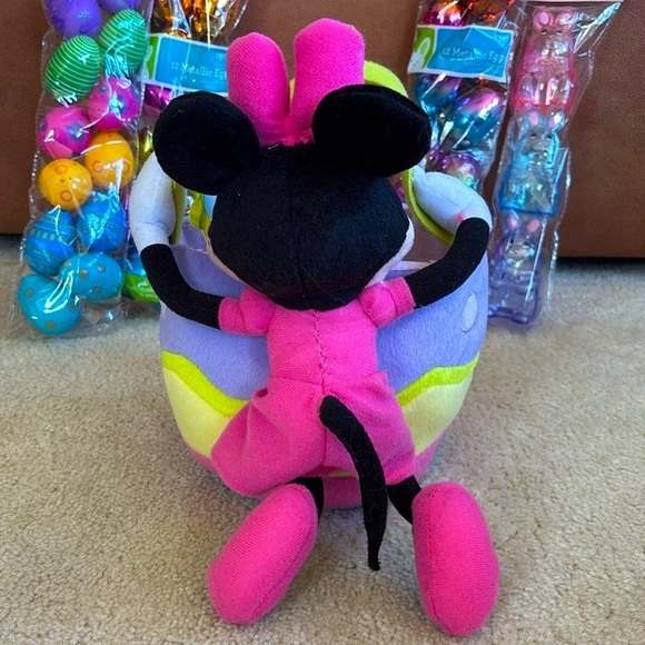 Brand New Disney Minnie Mouse Plush Easter Basket Fillable Colored Metallic Eggs - Picture 2 of 16